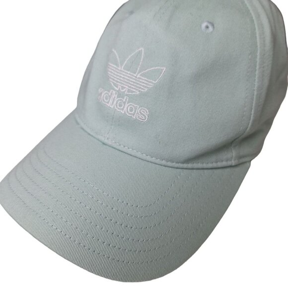 Adidas Ball Cap Hat Adjustable Back Light Blue Green Womens One Size - Picture 8 of 8